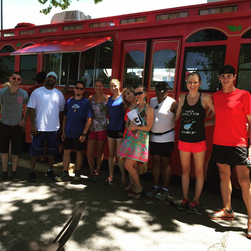 NMA OKC run group members at food truck