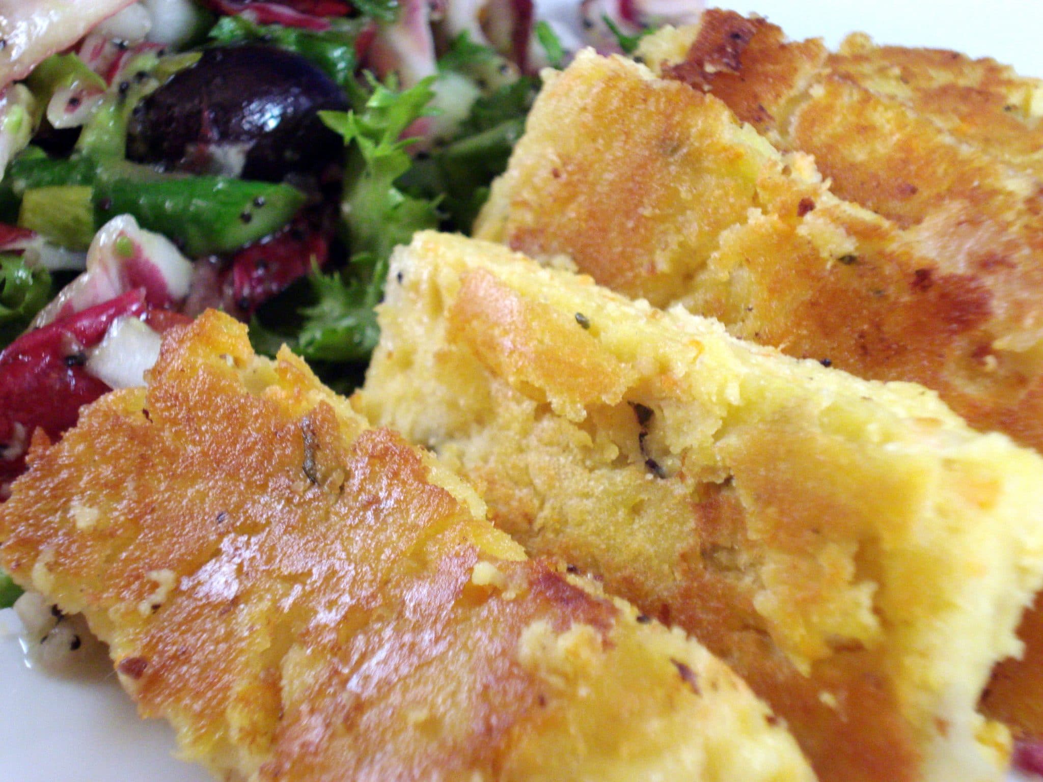 Crispy Chickpea Fritters with side salad