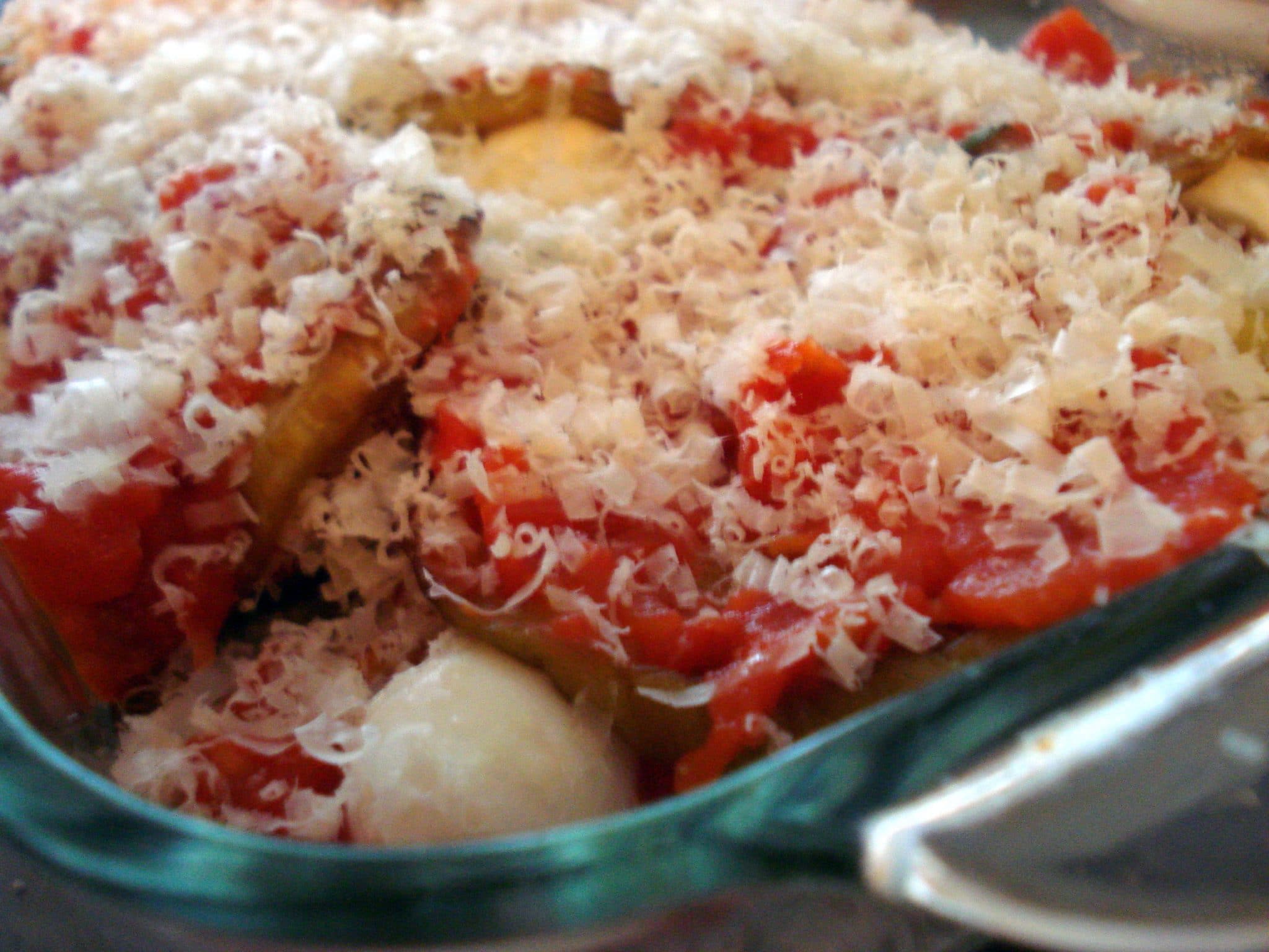 Classic Eggplant Parmigiana in baking pan