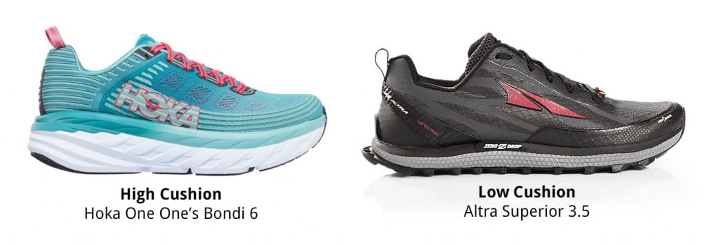 2 Hokas: High cushion and low cushion